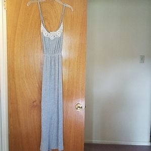 Women's Gray Full Length Maxi Dress